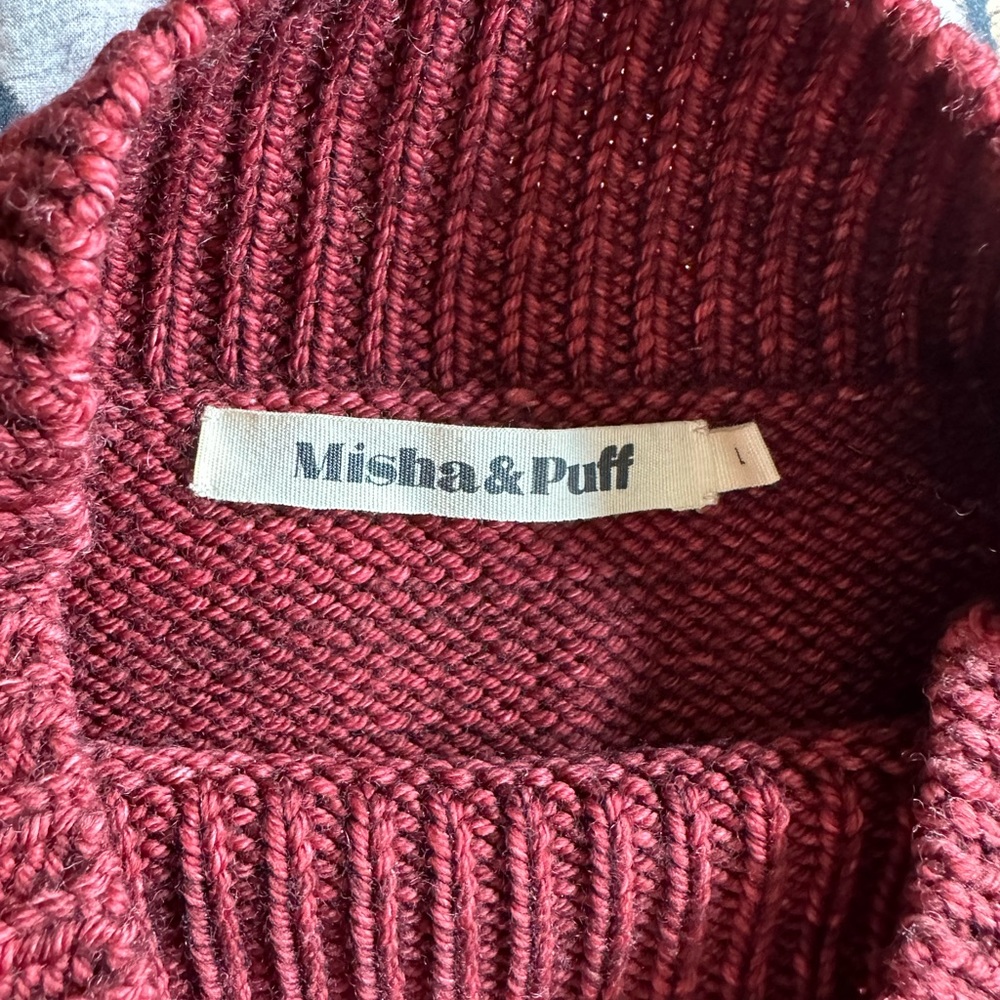Misha & Puff Cranberry Merino Wool Sweater